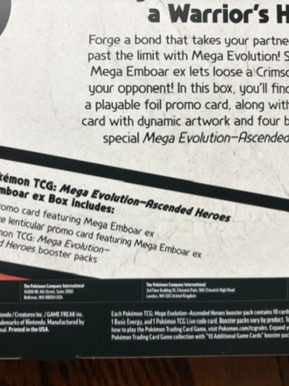 Pokémon TCG: Mega Evolution-Ascended Heroes Mega Emboar ex Box - Picture 6 of 6